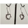 Image 3 : #32-STERLING SILVER DIAMOND HEART EARRINGS