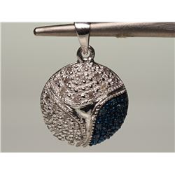 #33-STERLING SILVER DIAMOND PENDANT W/ COA