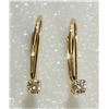 Image 1 : #36-14K YELLOW GOLD DIAMOND EARRINGS W/ COA