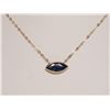 Image 2 : #37-10K YELLOW GOLD BLUE SAPPHIRE NECKLACE W/ COA