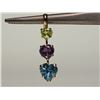 Image 1 : #38-14K YELLOW GOLD PERIDOT, AMETHYST, BLUE TOPAZ