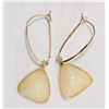 Image 1 : #39-10K YELLOW GOLD OPAL EARRINGS W/ COA