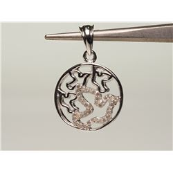 #41-STERLING SILVER DIAMOND PENDANT W/ COA