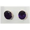 Image 1 : #46-14K YELLOW GOLD AMETHYST EARRINGS W/ COA