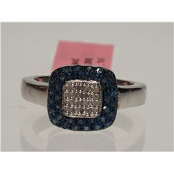#47-STERLING SILVER DIAMOND RING W/ COA SIZE 6.5
