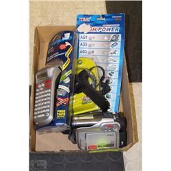 FLAT WITH DYMO TAG LABELMAKER, BATTERIES & CHARGER