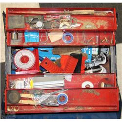 BLUE TOOL BOX WITH CONTENTS