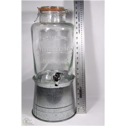 OLD FASHION STYLE JUICE JUG WITH ICE COOLER/STAND