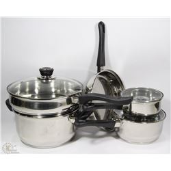 9PC STAINLESS STEEL POT SET