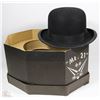 VINTAGE TOPHAT IN HAT BOX AND CORK PLACEMATS OF