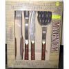Image 1 : ROSEWOOD HANDLES DELUXE BARBEQUE 4PCS SET