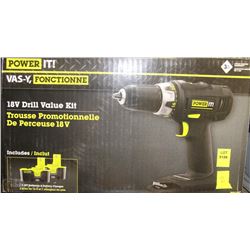 NEW POWER IT 18V DRILL VALUE KIT