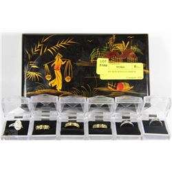 JEWELRY BOX WITH 6 FASHION RINGS