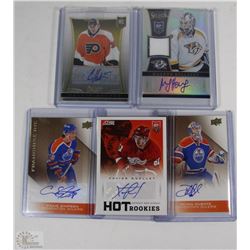 LOT OF 5 SIGNED HOCKEY CARDS CALVIN HEETER, MAGNUS