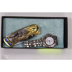 BOX W/WOLF POCKET KNIFE & MEN'S DODGE RAM