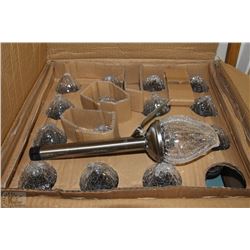 CASE OF 12 CRACKLE GLASS SOLAR GARDEN LIGHTS