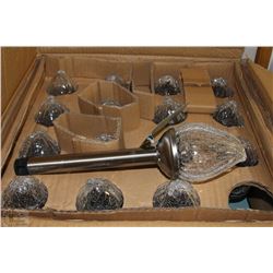 CASE OF 12 CRACKLE GLASS SOLAR GARDEN LIGHTS