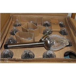 CASE OF 12 CRACKLE GLASS SOLAR GARDEN LIGHTS