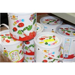 LOT 6 WOODEN VEGETABLE BUCKETS