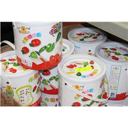 LOT 6 WOODEN VEGETABLE BUCKETS