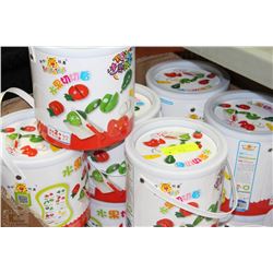 LOT 6 WOODEN VEGETABLE BUCKETS