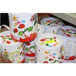 LOT 6 WOODEN VEGETABLE BUCKETS