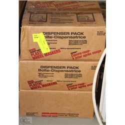 THREE BOXES OF DISPOSABLE WHEEL COVERS