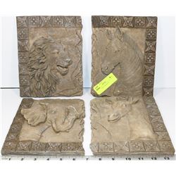 4 STONE WALL PLAQUES