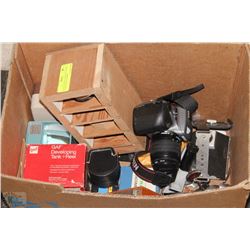 COLLECTION OF VINTAGE CAMERA LENSES & ACCESSORIES