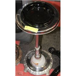 VINTAGE SILVER PLATED AND MARBLE ASHTRAY