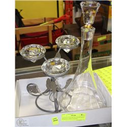 CRYSTAL LIQUOR DECANTER WITH CRYSTAL LIGHT HOLDER