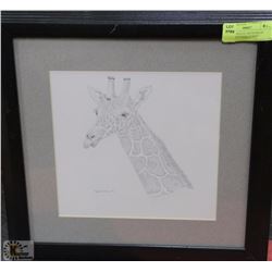 GIRAFFE PENCIL ARTWORK BY RYAN ARNFINSON 16"X16"