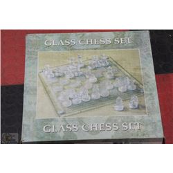 NEVER USED GLASS CHESS SET