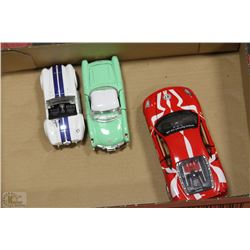 MAISTO DIE CAST FERRARI F430 1/24 ,1957 CORVETTE SCALE 1/34 & 1965 SHELBY