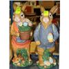 Image 1 : SET OF 2 CERAMIC BUNNY FIGURINES 13" TALL