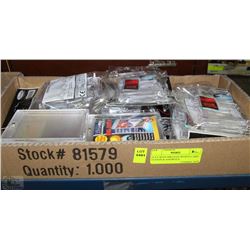 FLAT WITH 9PKGS OF SPORTS CARD STANDS & ASSORTED