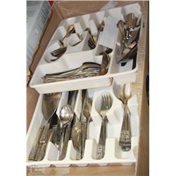 2 SETS OF SILVERWARE SOME ARE SILVER PLATED