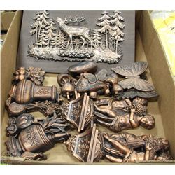 LOT OF COPPERCRAFT WITH MOOSE WALL HANGING