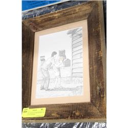 WOODEN  FRAME BJ BROM PRINT OF A TOUCH OF PRAIRIE