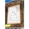 Image 1 : WOODEN  FRAME BJ BROM PRINT OF A TOUCH OF PRAIRIE