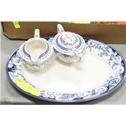 QUEENS THE ROYAL PALACES CREAM,SUGAR AND PLATTER