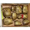 Image 1 : LOT OF 9 BRASS OWLS