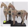 Image 1 : PAIR OF STONE DECORATED HORSES -12.5 IN HIGH