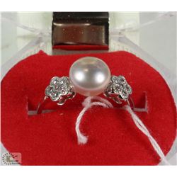 #21-FRESH WATER PEARL &CZ .925 SILVER SIZE 7.75