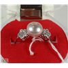 Image 1 : #21-FRESH WATER PEARL &CZ .925 SILVER SIZE 7.75