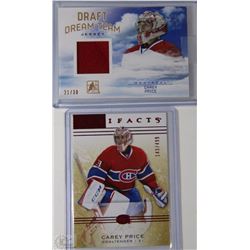 LOT OF 2 CAREY PRICE NUMBERED HOCKEY CARDS