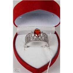 #27NATURAL ENHANCED RUBY + CZ .925 STERLING SILVER