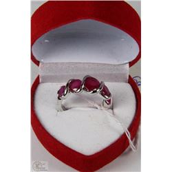 #25NATURAL ENHANCED RUBY + CZ .925 STERLING SILVER