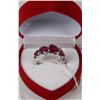 Image 1 : #25NATURAL ENHANCED RUBY + CZ .925 STERLING SILVER