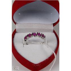 #23NATURAL ENHANCED RUBY + CZ .925 STERLING SILVER